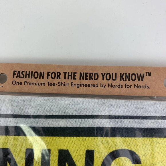 Vintage 90s Geeky Nerd Short Sleeve T-Shirt Large "Warning I Speak Technobabble" - Picture 3 of 4